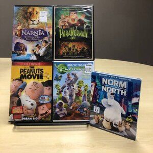 5 Brand New Kids/Family DVDs:  Chronicles of Narnia, Norm Of The North, ParaNorm